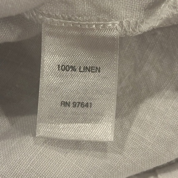 J.Jill love linen short sleeve white with blue block top size Medium - Picture 7 of 8